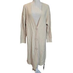 NWT Cream Knit Long Cardigan Sweater Cardigan Sz. ONESIZE